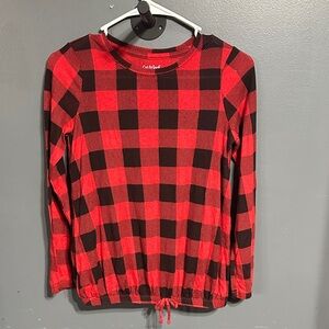 Cat & Jack Plaid Long Sleeve Tee in Red and Black